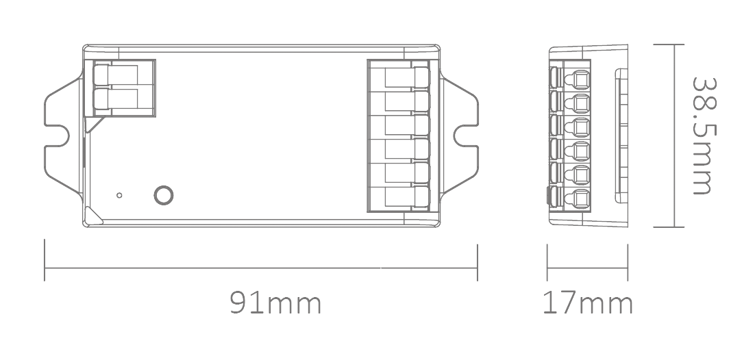 led controller dimensions diagram