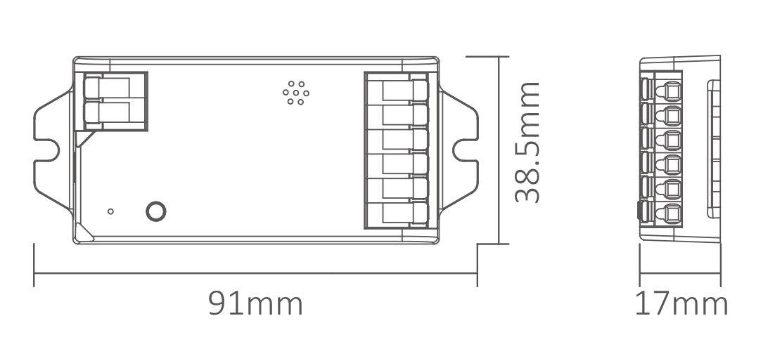 controller dimensions diagram