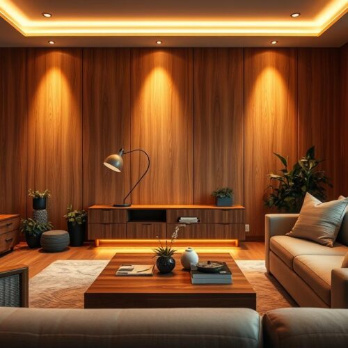 LED Lighting for Wood Panel Walls
