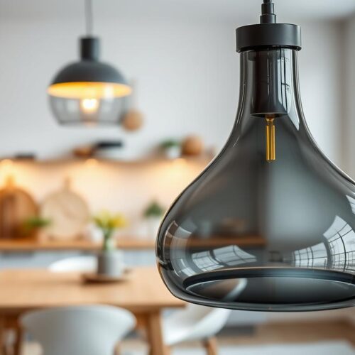 Grey Glass Pendant Light